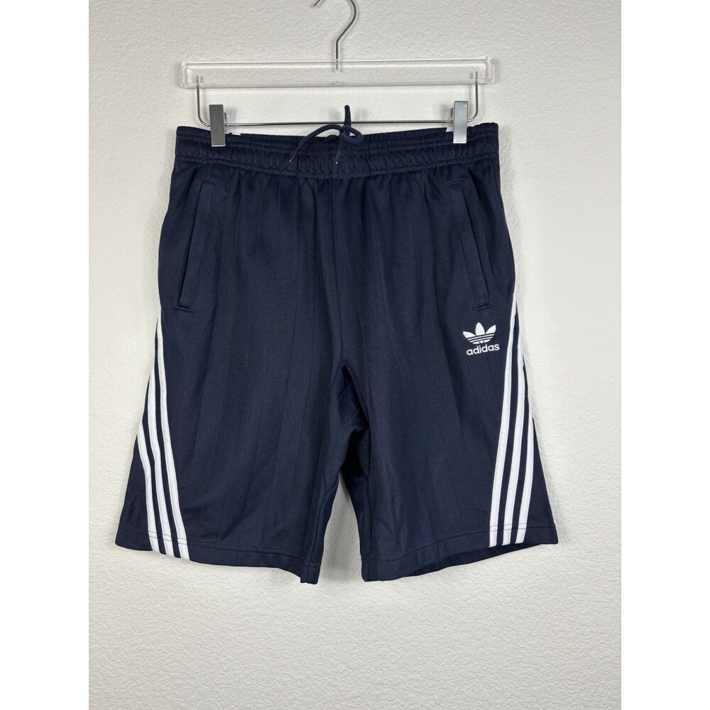 Adidas Originals Men’s Basketball Shorts M Blue Pinstriped 9" 3-Stripes Trefoil